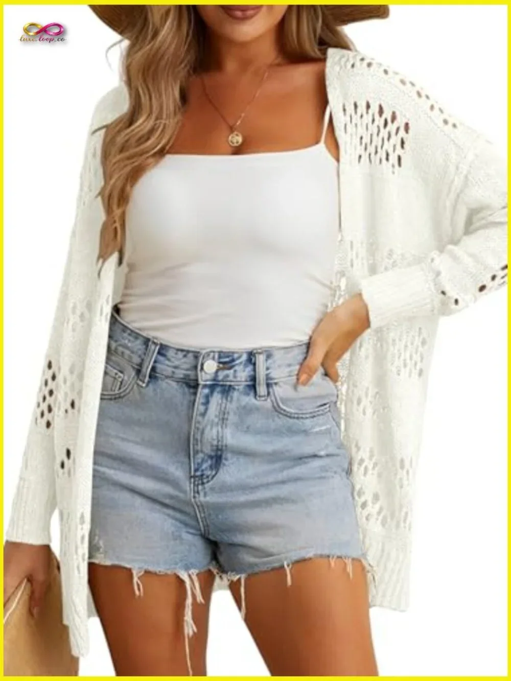 Crochet Cardigan Sweater Summer Boho Long Sleeve Lightweight Soft Oversized - Picture 3 of 6